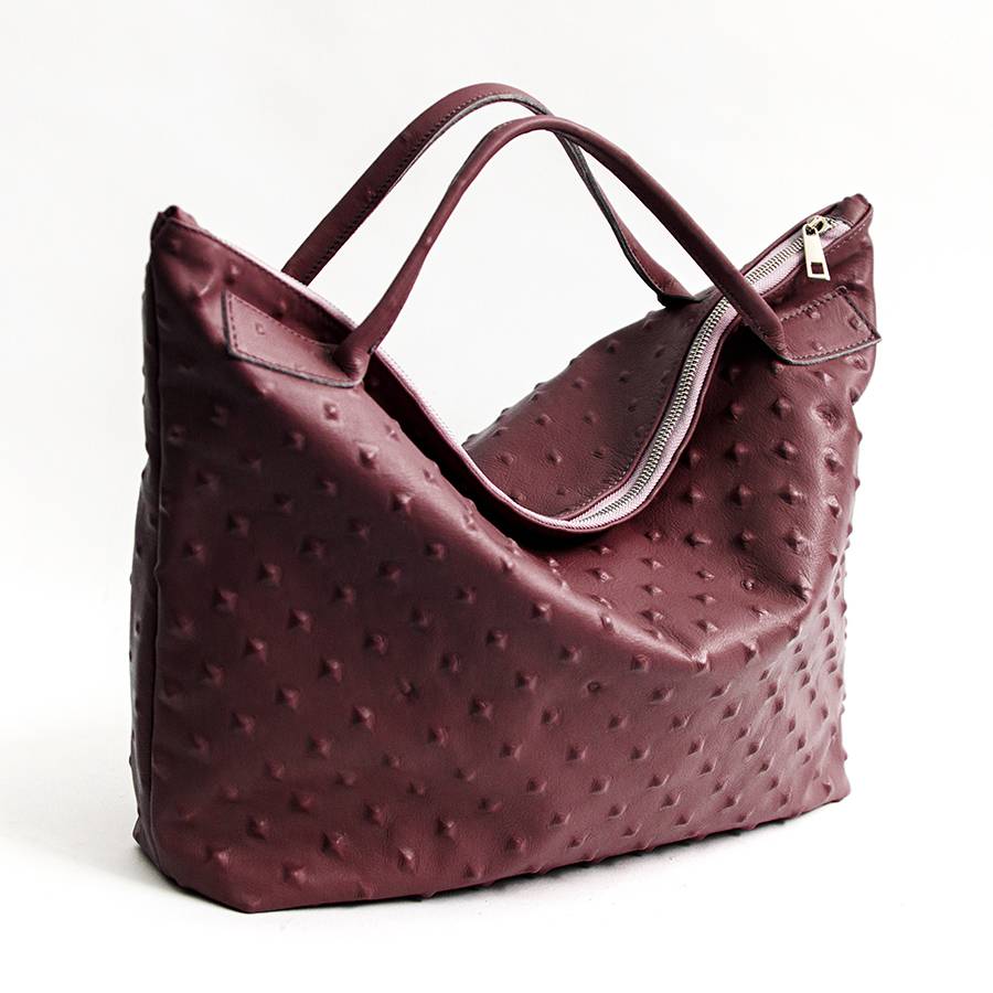 Laura Di Maggio BIKER – borsa in pelle soft stampa chiodo bordeaux Pezzi Unici