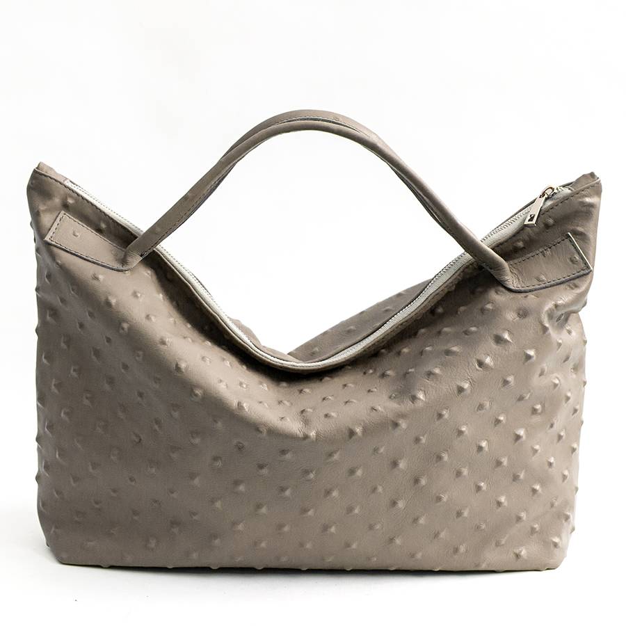 Laura Di Maggio BIKER – borsa in pelle soft stampa chiodo taupe Negozi Online