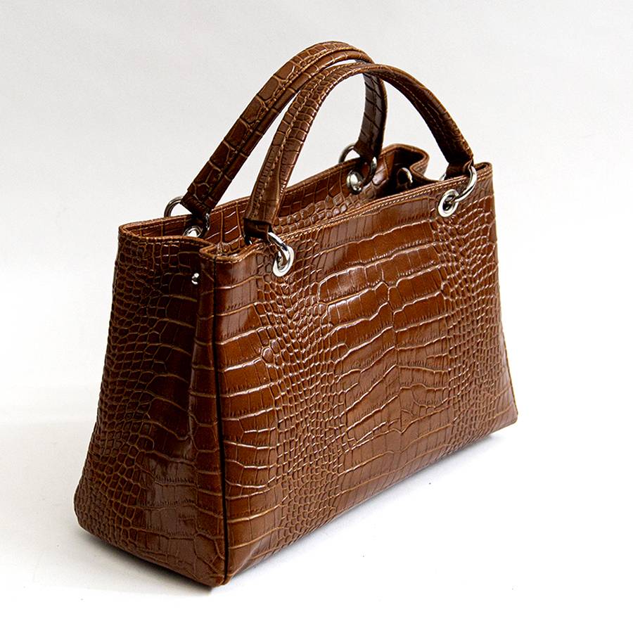 Laura Di Maggio MISTY – bauletto in pelle stampa cocco cuoio Acquista Ora