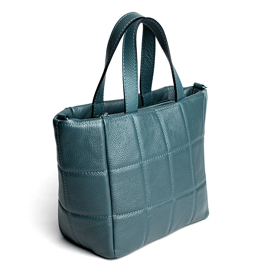 Laura Di Maggio AZZURRA – Tote bag in pelle trapuntata petrolio Presa