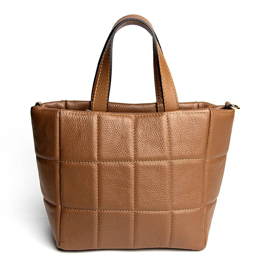 Laura Di Maggio AZZURRA – Tote bag in pelle trapuntata cuoio Sconto