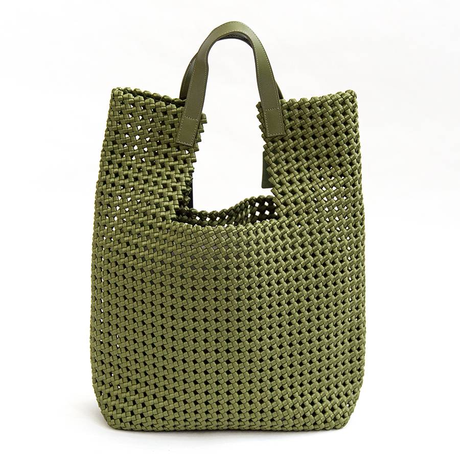 Laura Di Maggio KENDRA – Borsa intrecciata in raso verde Saldi