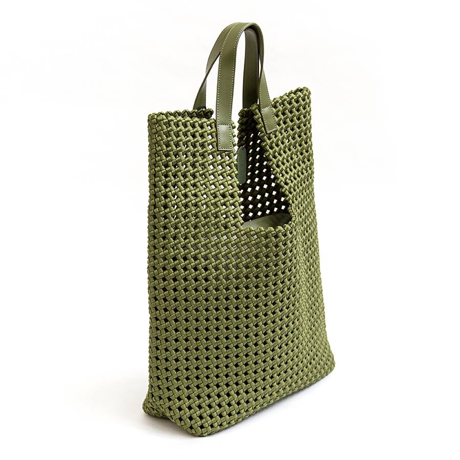 Laura Di Maggio KENDRA – Borsa intrecciata in raso verde Saldi