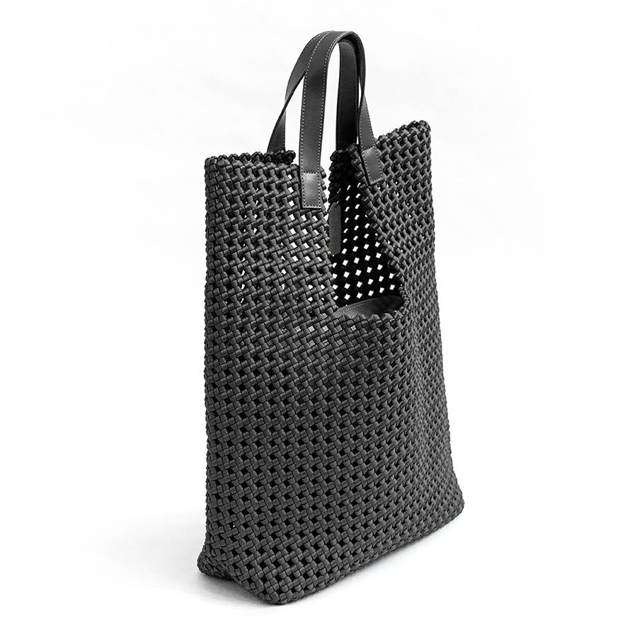 Laura Di Maggio KENDRA – Borsa intrecciata in raso nero Offerte