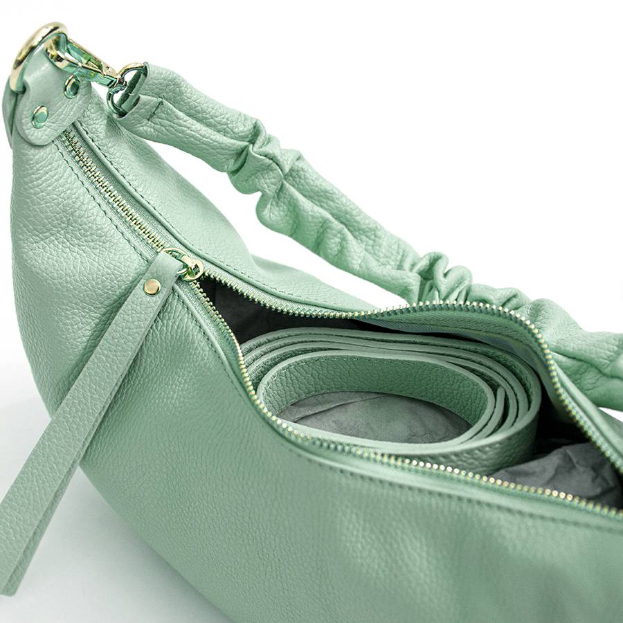 Laura Di Maggio SUSAN – Baguette in pelle verde menta Vendite Flash
