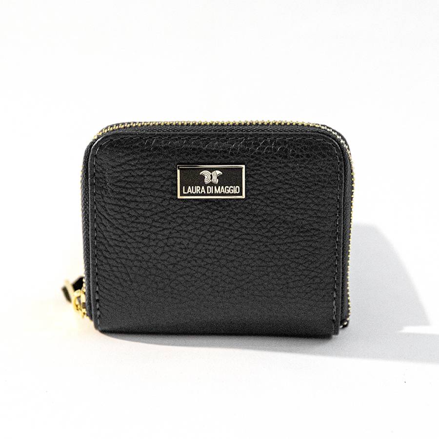 Laura Di Maggio PORTAFOGLIO Mini in pelle nero Consegna Veloce