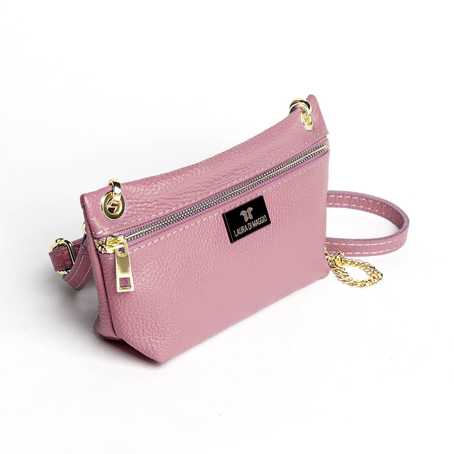 Laura Di Maggio MILLI – Bustina in pelle dollaro malva In Vendita