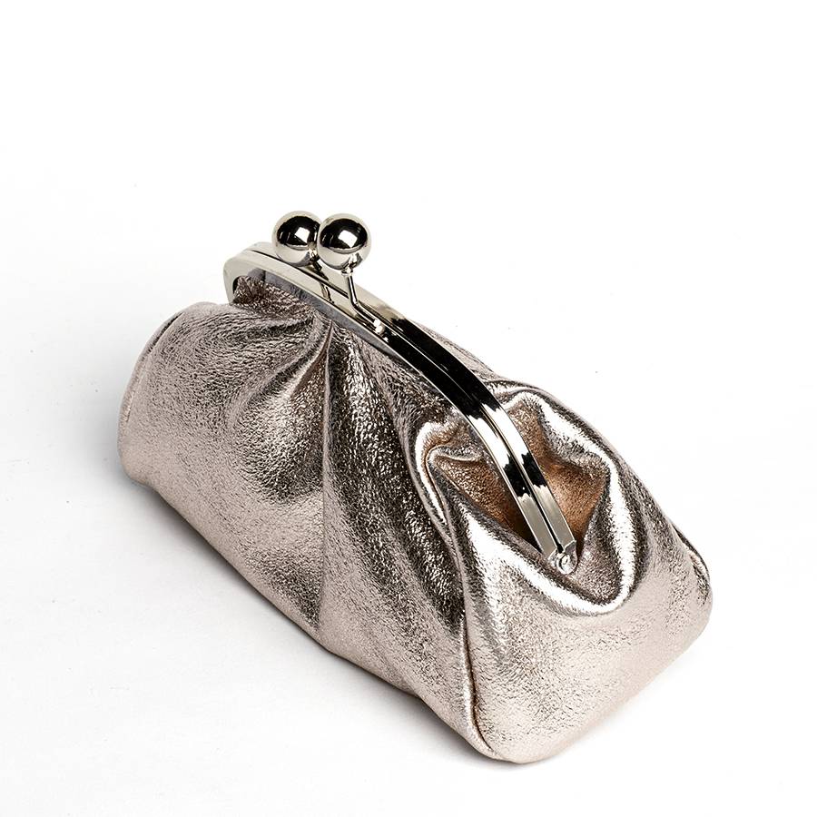 Laura Di Maggio CLUTCH – borsetta in pelle laminata bronzo Saldi Di Fabbrica