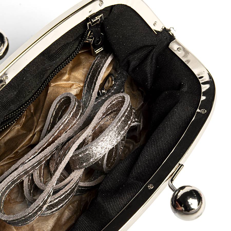 Laura Di Maggio CLUTCH – borsetta in pelle laminata bronzo Saldi Di Fabbrica