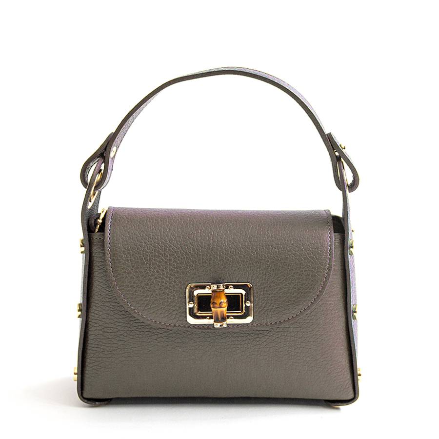 Laura Di Maggio BAMBU’ – borsetta con borchie in pelle taupe Moda