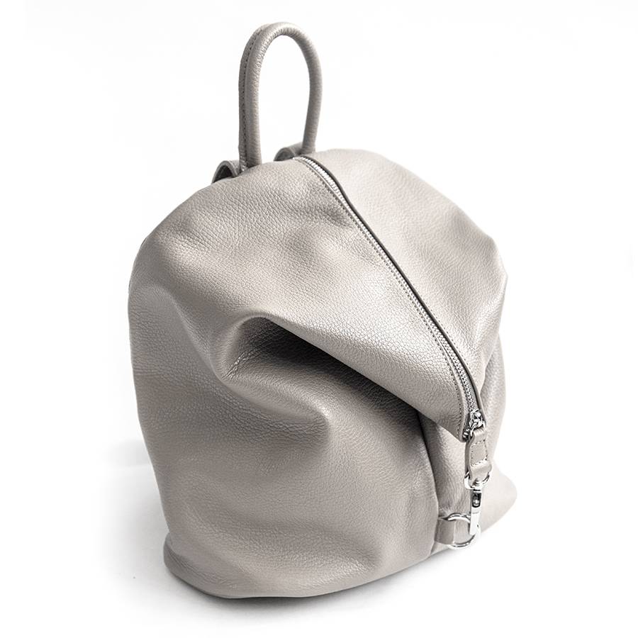 Laura Di Maggio FLIP – Zaino con zip in pelle panna Qualità