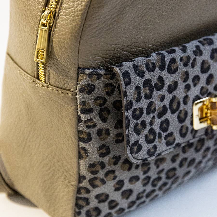 Laura Di Maggio NEMO – Zaino in pelle taupe & leopard Acquista Ora