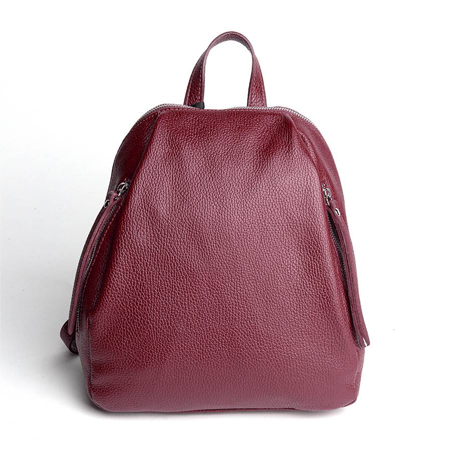 Laura Di Maggio ZIP – zainetto in pelle dollaro rubino