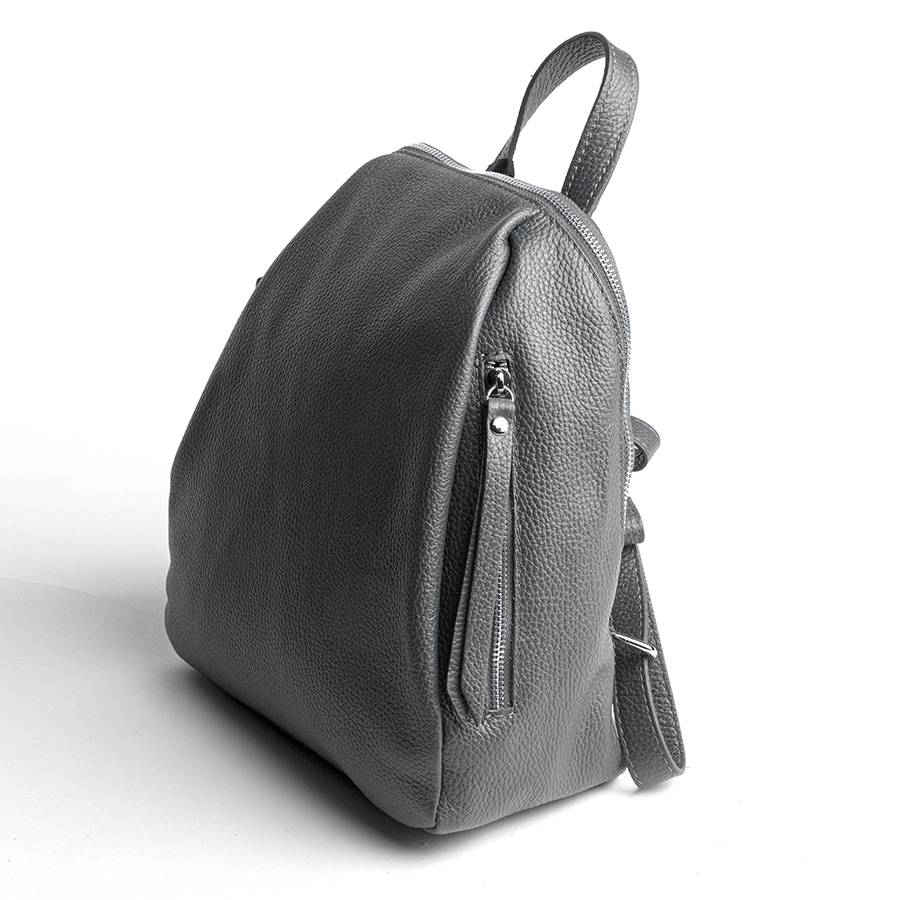 Laura Di Maggio ZIP – zainetto in pelle dollaro grigio Sottocosto
