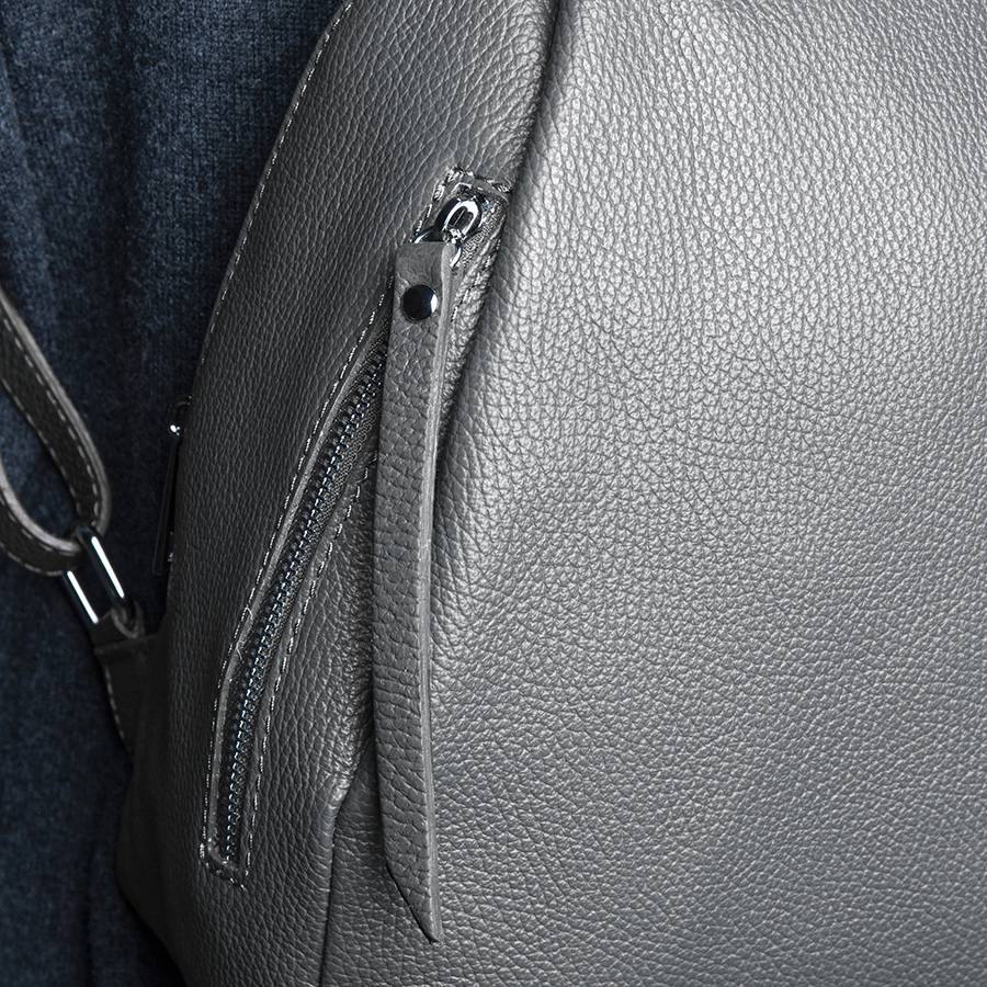 Laura Di Maggio ZIP – zainetto in pelle dollaro grigio Sottocosto
