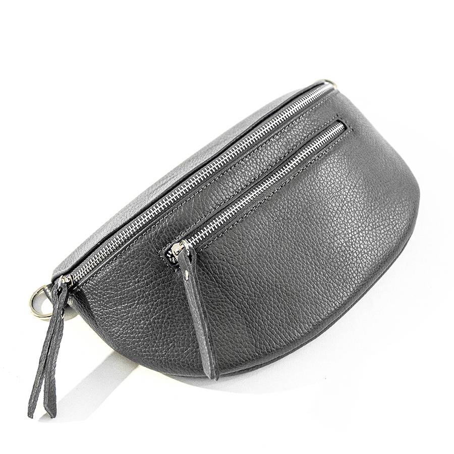 Laura Di Maggio MARSUPIO in pelle dollaro grigio Economico