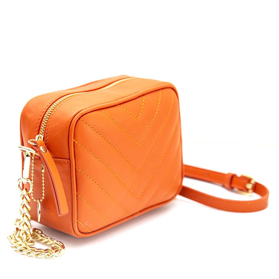 Laura Di Maggio COCCA – Borsa da Sera in Pelle Soft Trapuntato – Arancione Cyber Monday