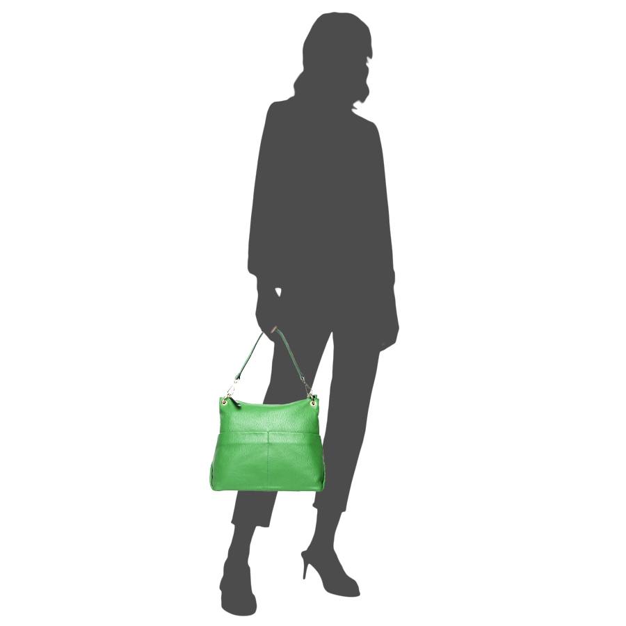Laura Di Maggio NINA – borsa a spalla in pelle dollaro verde Offerta natalizia