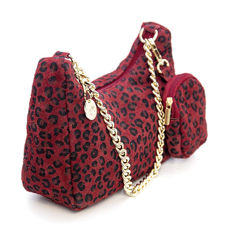 Laura Di Maggio AVANA – bag in camoscio con stampa animalier rossa Offerta Anniversario