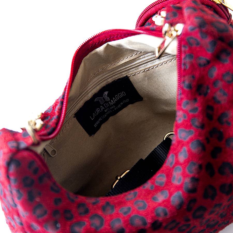 Laura Di Maggio AVANA – bag in camoscio con stampa animalier rossa Offerta Anniversario