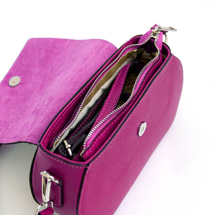 Laura Di Maggio HEDY – Postina con patta in pelle fuxia Offerta migliore