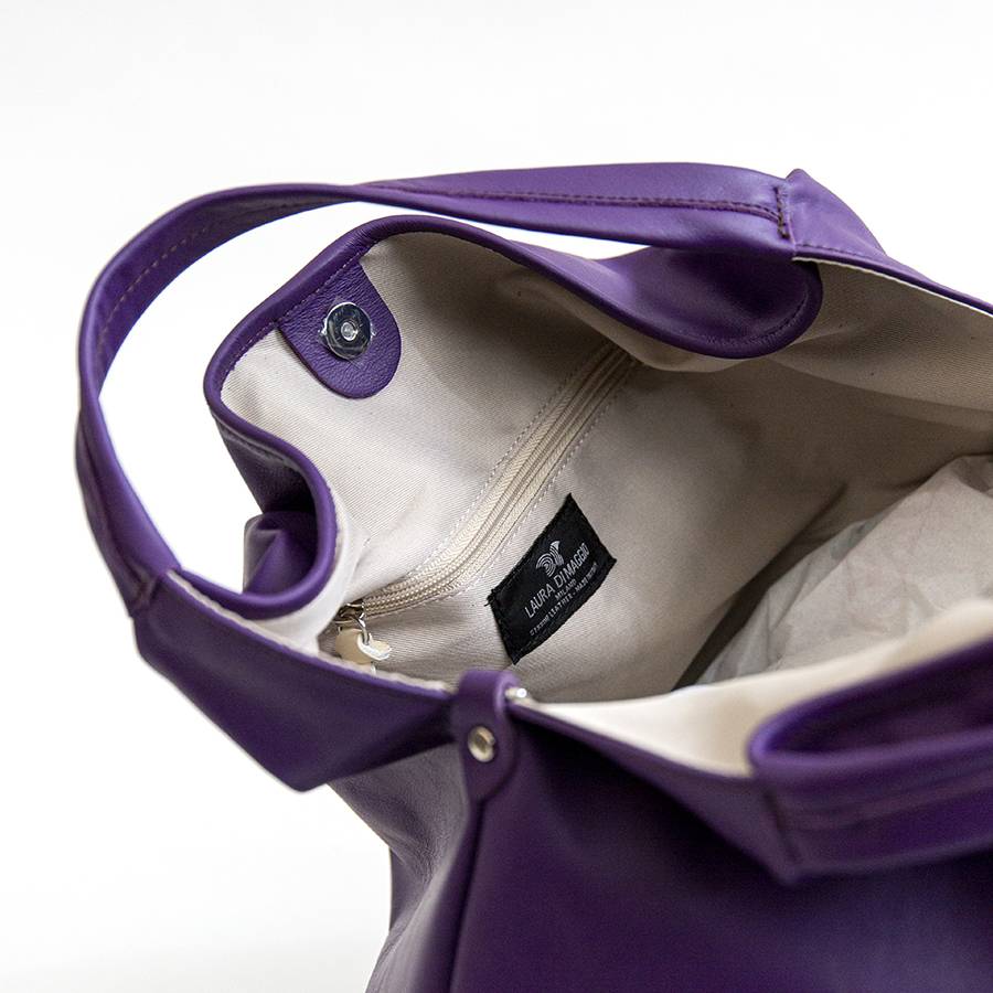 Laura Di Maggio ELSA – Sacca maxi in pelle nappa viola Offerta temporanea