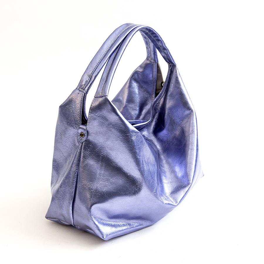 Laura Di Maggio ELSA M – Sacca in pelle laminata glicine Offerte esclusive