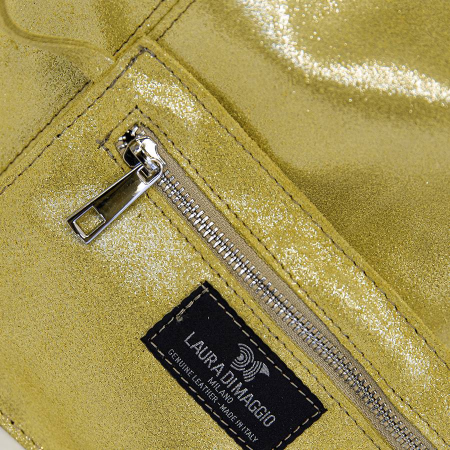 Laura Di Maggio GLIETTER – sacca in pelle glitter gialla Nuovi prodotti