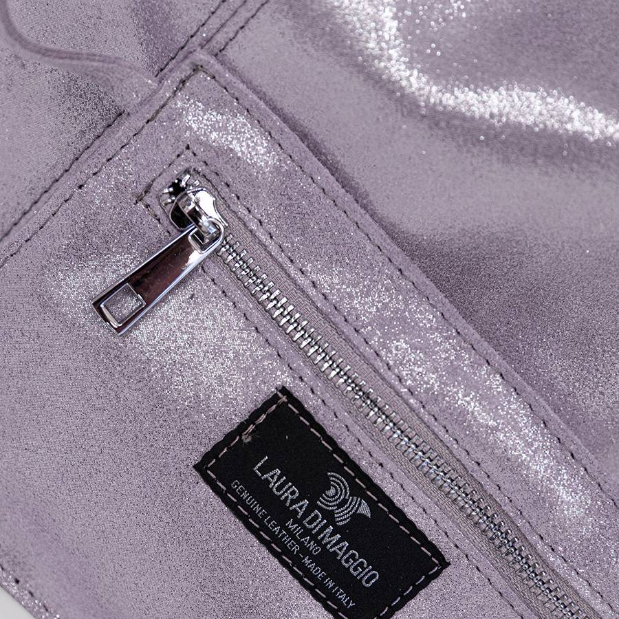 Laura Di Maggio GLIETTER – sacca in pelle glitter lilla Liquidazione