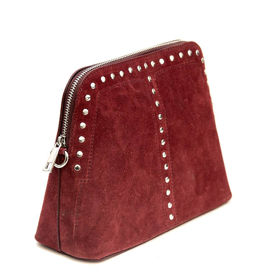 Laura Di Maggio DOROTEA – Borsa in Pelle da Sera – Camoscio Bordeaux Offerta speciale della fabbrica