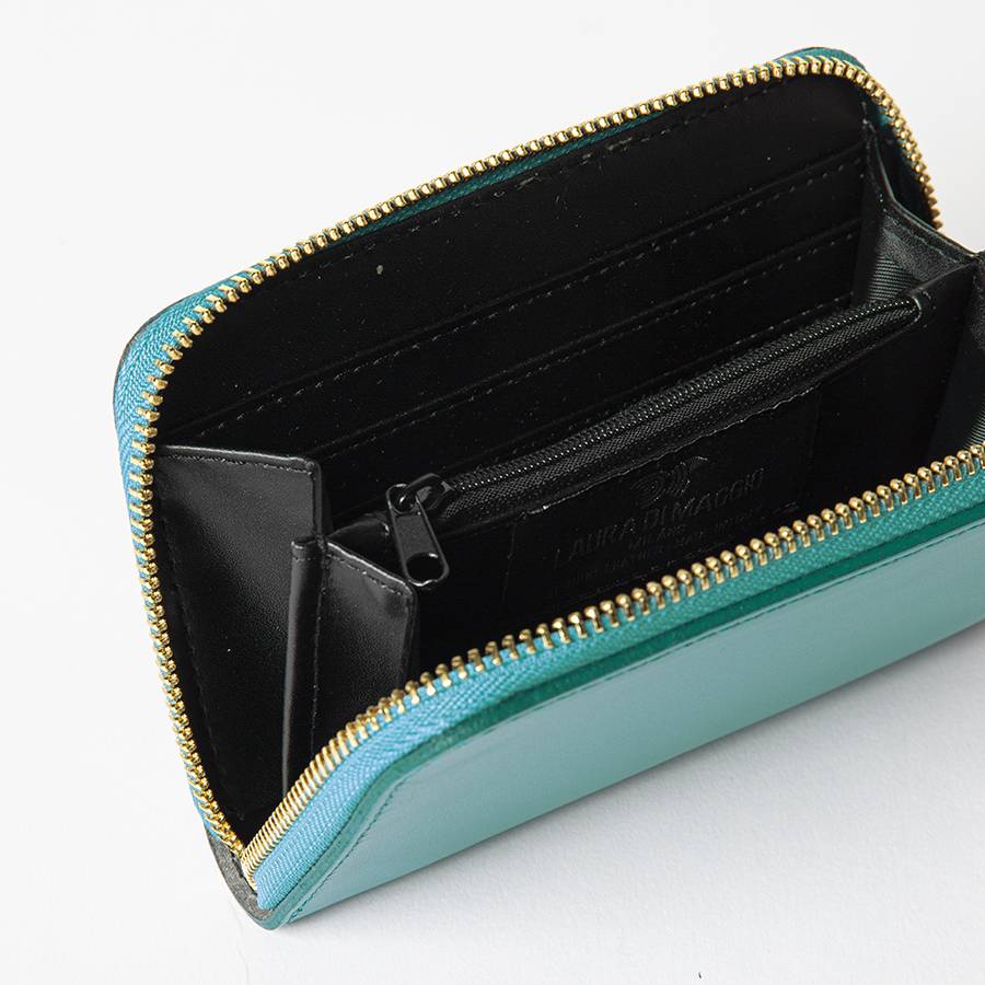 Laura Di Maggio ELEGANT MINI – portafoglio in pelle elegant turchese Officina
