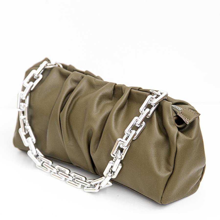 Laura Di Maggio MUFFIN – Borsa in pelle nappa verde oliva Negozi Online