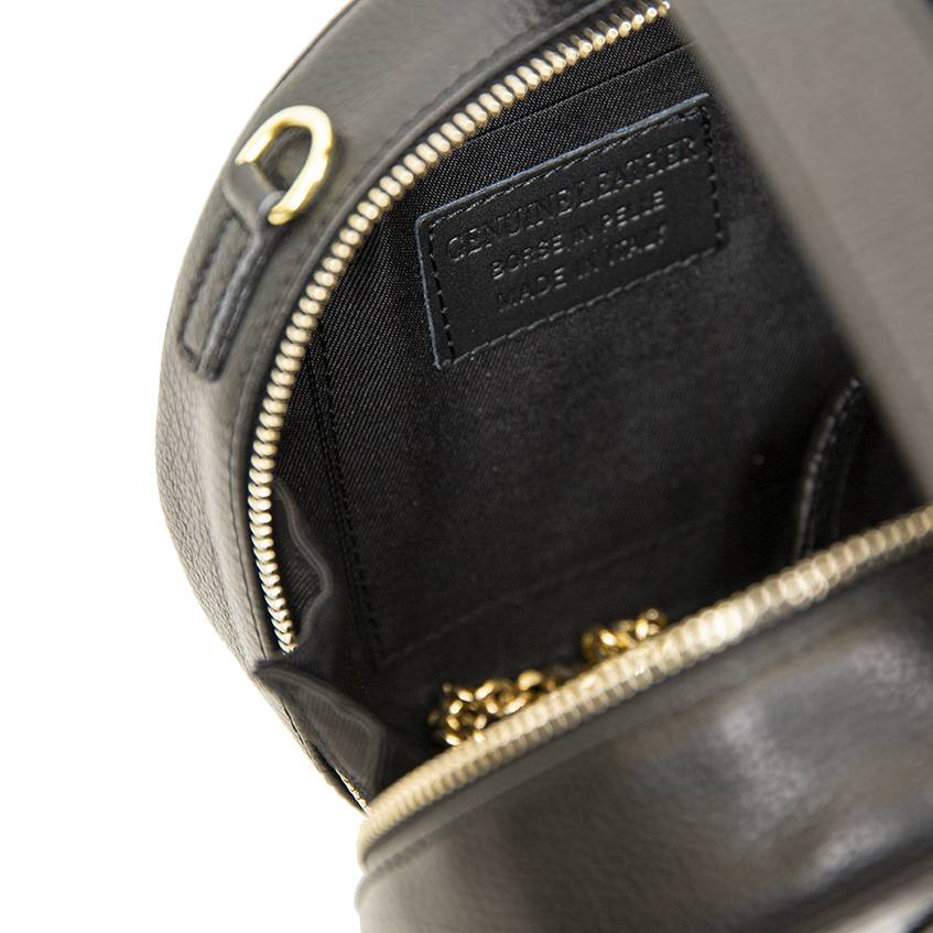Laura Di Maggio LADY – Borsa circolare in pelle stampa cocco nera Consegna Veloce