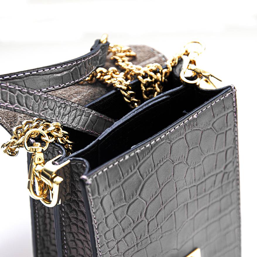 Laura Di Maggio SOIRÉE – Borsa da Sera in Pelle Stampa Cocco – Nero Fino Al -60%