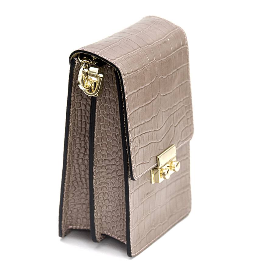 Laura Di Maggio SOIRÉE – Borsa da Sera in Pelle Stampa Cocco – Taupe Shopping Online
