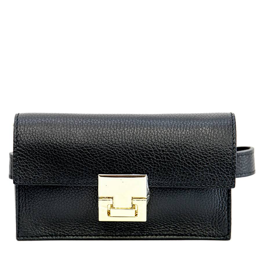 Laura Di Maggio CAROL – marsupio nero con chiusura oro Sconto