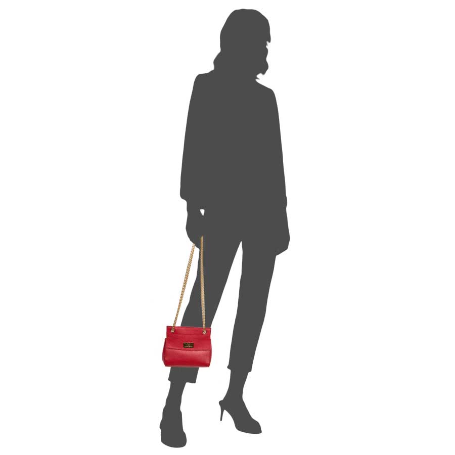 Laura Di Maggio GRETA – mini bag in pelle rossa con manici a catena Economico