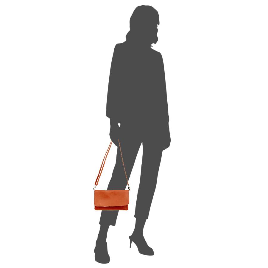 Laura Di Maggio CLAIRE – pochette sottile arancio in pelle dollaro Online