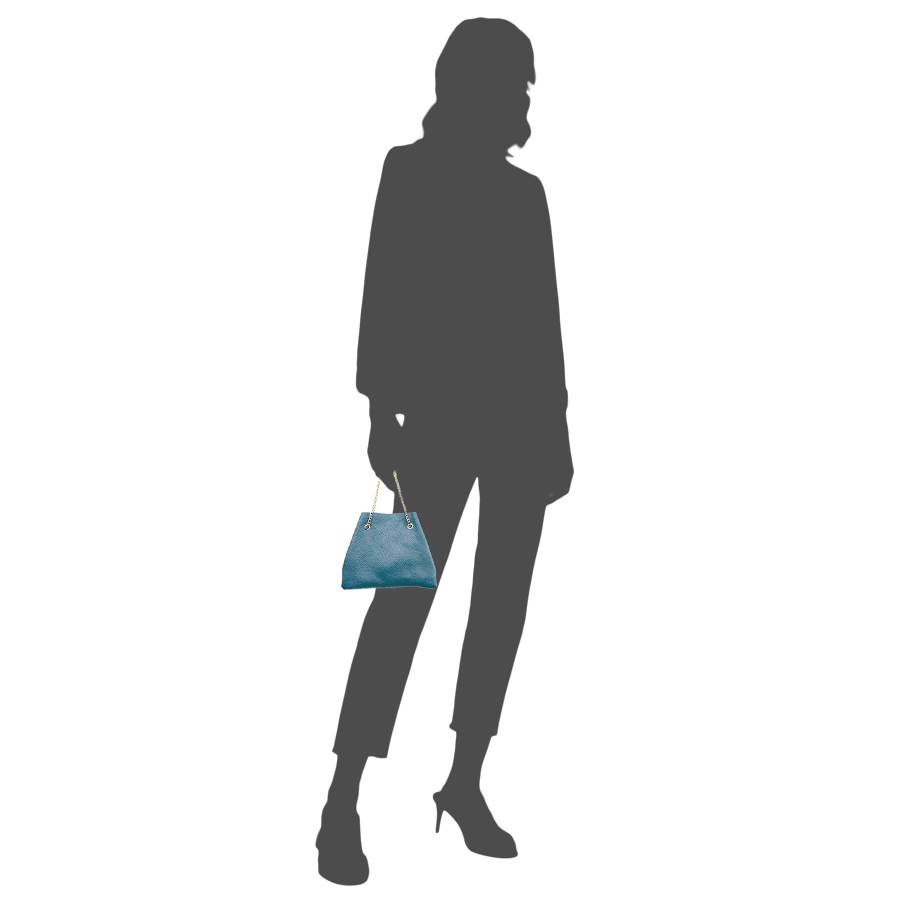 Laura Di Maggio CAMILLE – mini bag in pelle avio con catena oro Offerte