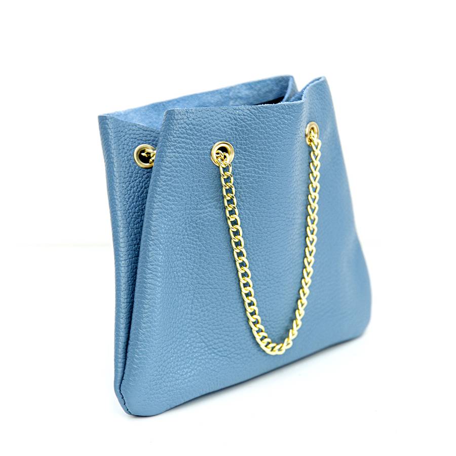 Laura Di Maggio CAMILLE – mini bag in pelle avio con catena oro Offerte