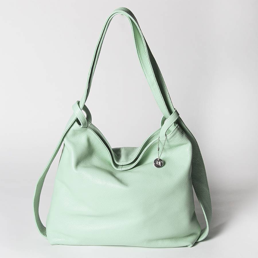 Laura Di Maggio VENICE – Zaino/borsa in pelle dollaro menta Vendita Calda