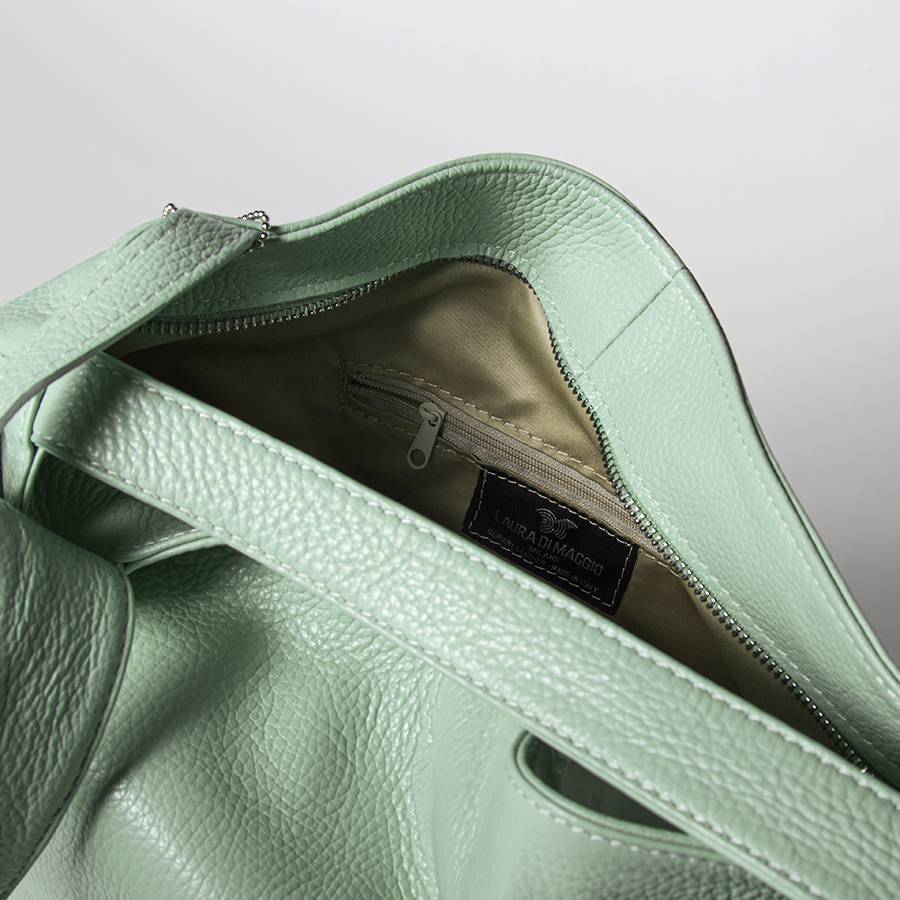 Laura Di Maggio VENICE – Zaino/borsa in pelle dollaro menta Vendita Calda