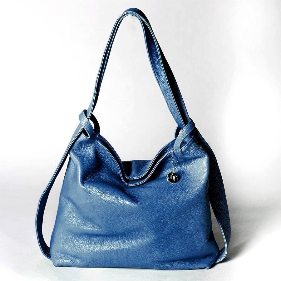 Laura Di Maggio VENICE – Zaino/borsa in pelle dollaro blu jeans Vendita Economica