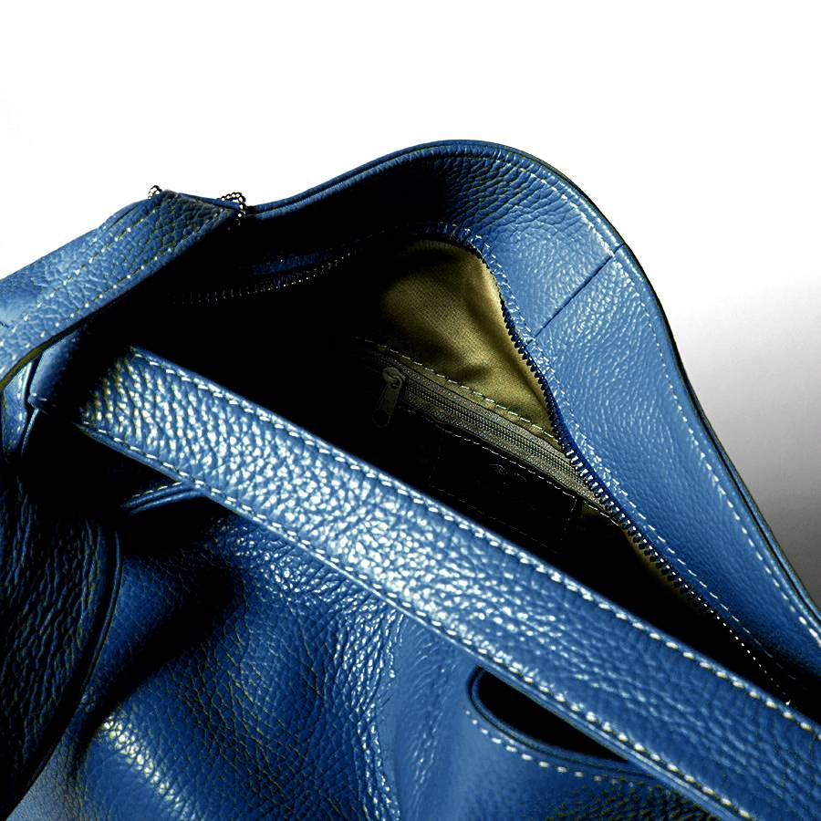 Laura Di Maggio VENICE – Zaino/borsa in pelle dollaro blu jeans Vendita Economica