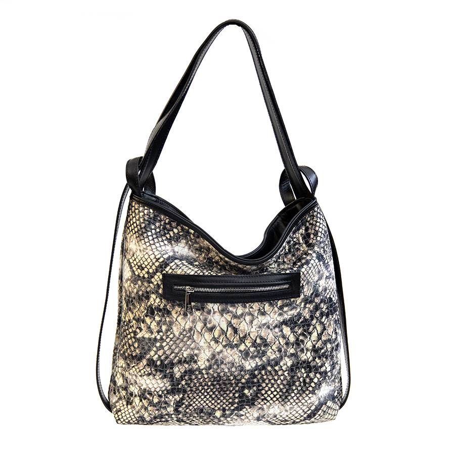 Laura Di Maggio VENICE – Zaino/borsa in pelle e tessuto roccia Negozio online di fabbrica