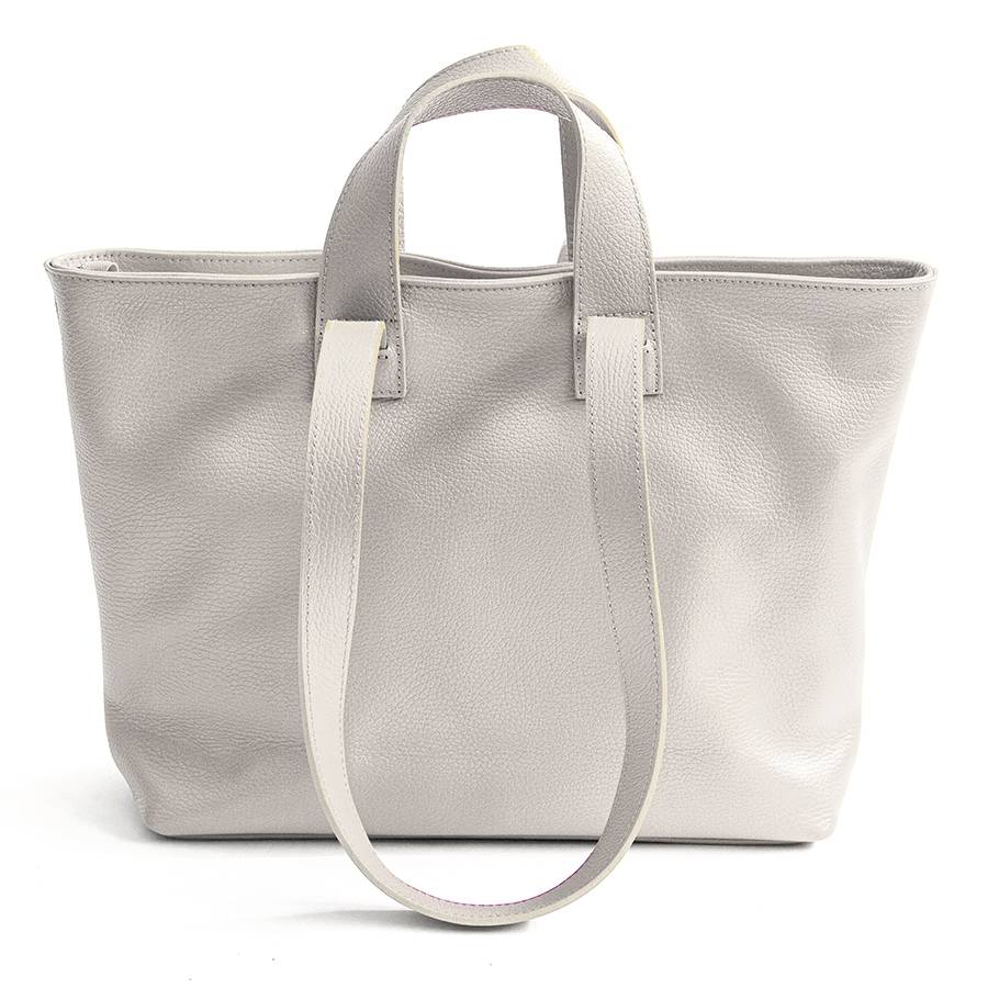 Laura Di Maggio CORA – shopping doppio manico in pelle latte Offerta Anniversario