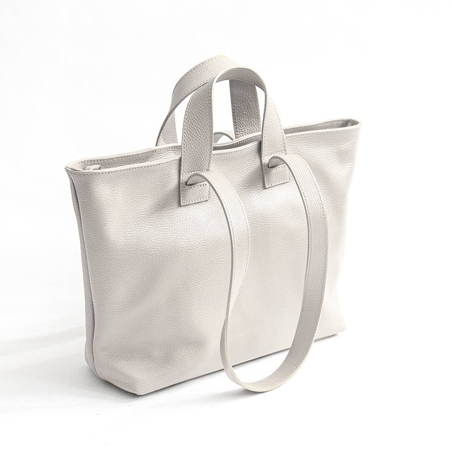 Laura Di Maggio CORA – shopping doppio manico in pelle latte Offerta Anniversario
