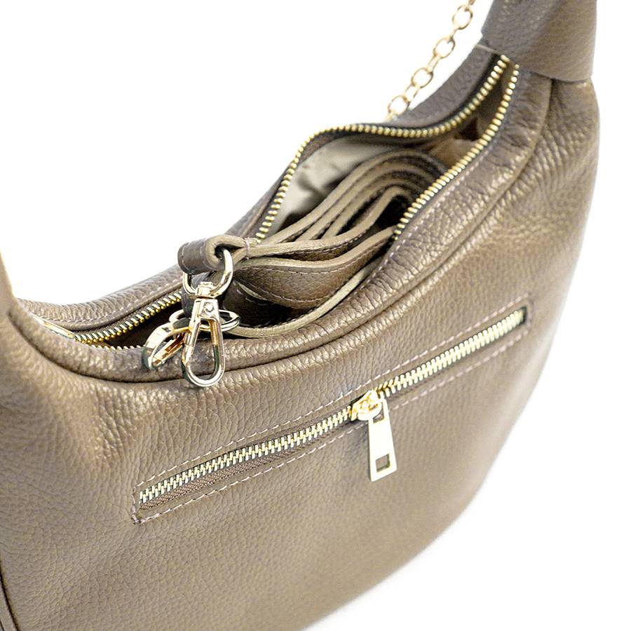 Laura Di Maggio MOON – Borsa a spalla in pelle taupe Online Outlet