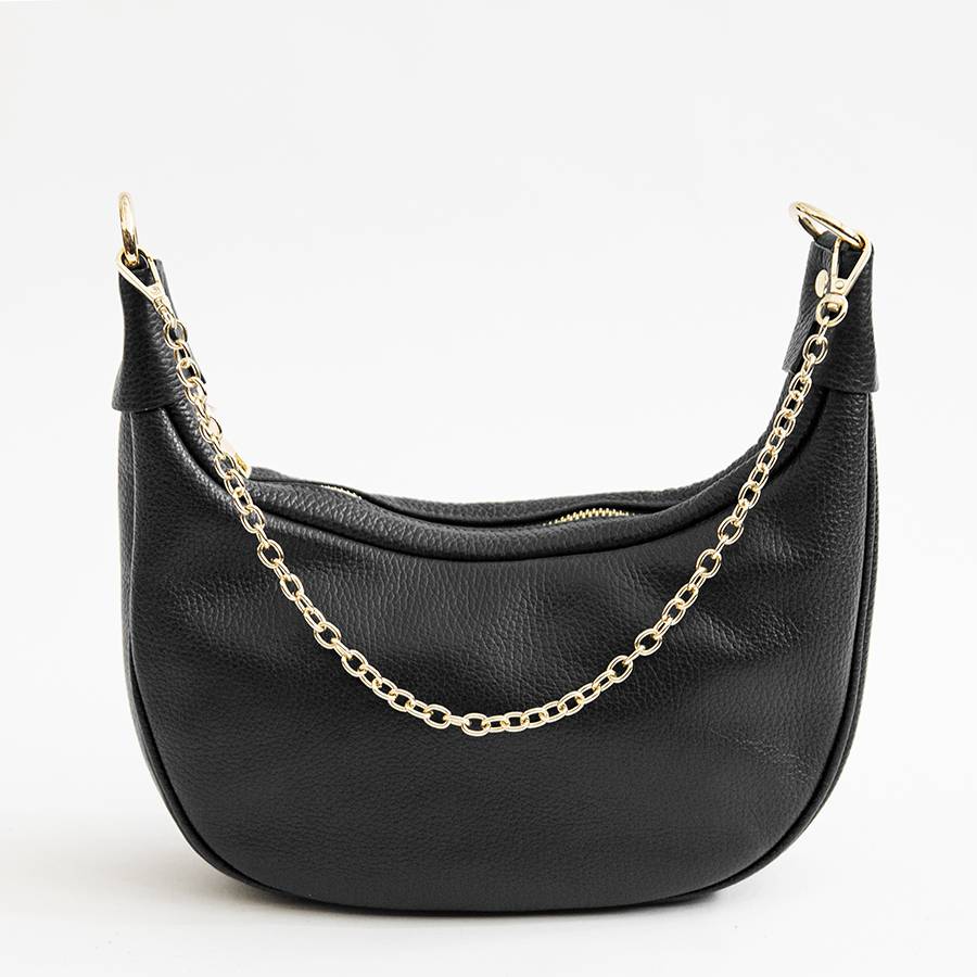 Laura Di Maggio MOON – Borsa a spalla in pelle nera Offerta temporanea