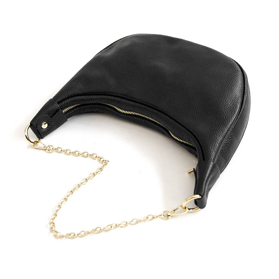 Laura Di Maggio MOON – Borsa a spalla in pelle nera Offerta temporanea